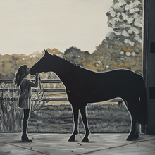 Load image into Gallery viewer, Acrylic painting "At the stable"
